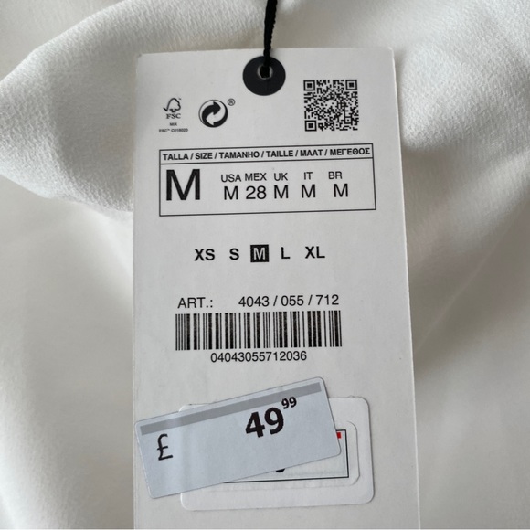 Zara Long Pareo Wrap Jumpsuit Ecru White Size M - Picture 6 of 10